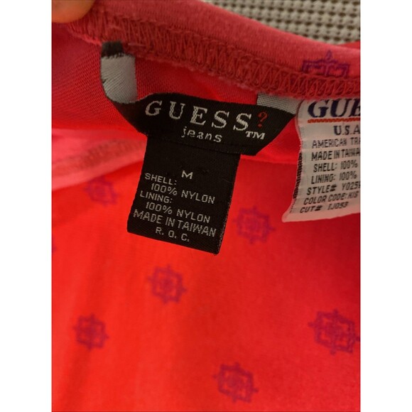 Guess Full Skirt Spring Summer‎ Pull On 100% Nylon Orange Red Medium - Picture 5 of 5